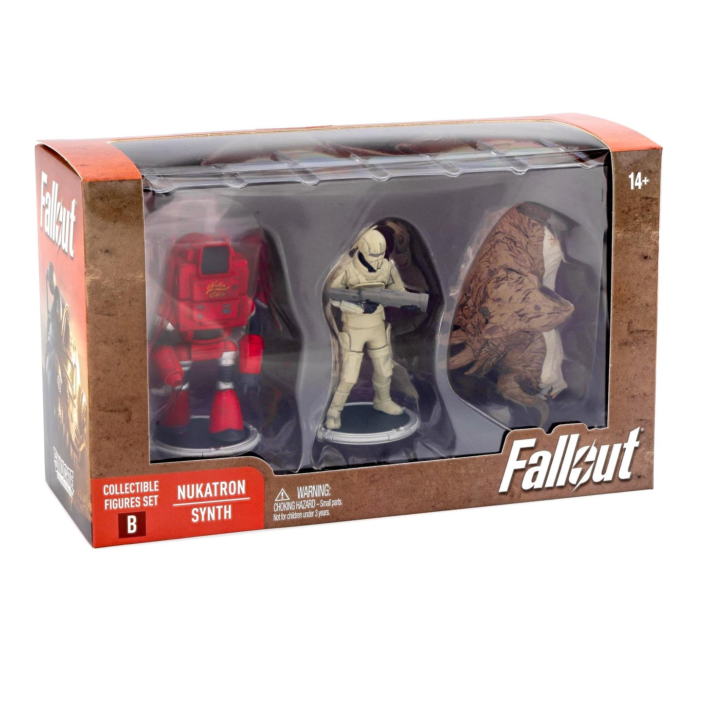 Toynk Fallout Nukatron and Synth 3-Inch Mini Figure Set 2-Pack for mature-themeds | Includes Build-A-Figure Deathclaw Piece