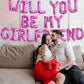 TONIFUL 16 Inch Rose Red Letter Balloons for Proposal, Valentine's Day & Engagement Party Supplies, Aluminum Material