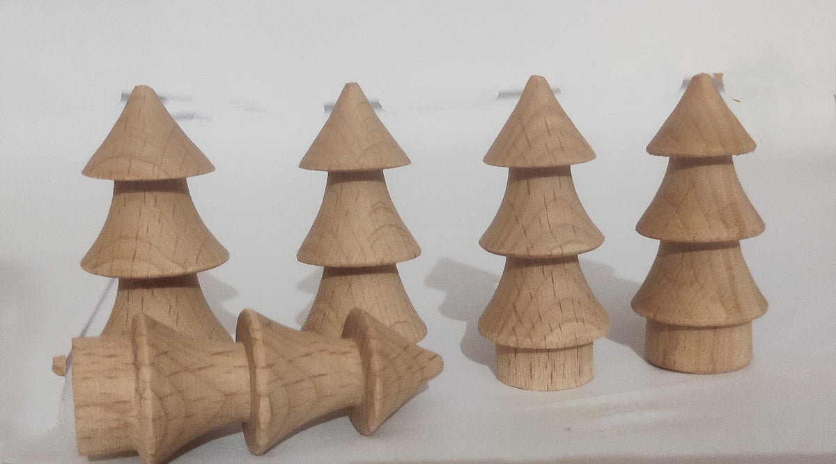 Wooden Peg Doll Crafts Diy Hand Painting Tree Graffiti Kids Toy Decor Set Of 5