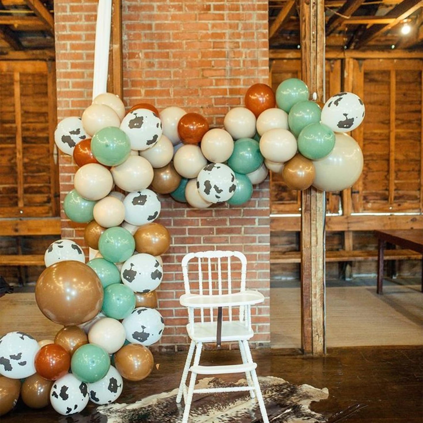 Green And Brown Balloons,60 Pcs 12 Inches Brown Cow Print Cowboy Balloons Retro Green Apricot Khaki Dark Brown Balloons For Birt