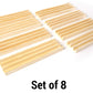 Wooden Domino Train Domino Trays - 8 Solid Wood Domino Holders with 3 Tilted Rows for Ideal Visibility - Domino Holders for Domino Game  Mexican Train Dominoes  Chickenfoot Dominoes  Cuban Dominoes