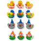 Cool Rubber Ducks (2') Standard Size. (12 Pack) Cute Duck Bath Tub Pool Toys. (Carnival Themed Rubber Ducks)