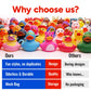Rubber Duck Toy Assortment - Ducky Playset Bath Toys In Mesh Bag - Jeep Ducks For Ducking - Rubber Duckies For Beach Pool - Goody Bag Stuffers Classroom Prizes 12 Pcs