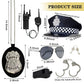 Timisea Police Accessories Kit - 6 Pcs Pretend Play Costume with Hat, Handcuffs, Sunglasses, Walkie Talkie, Badge, Whistle - Medium Size