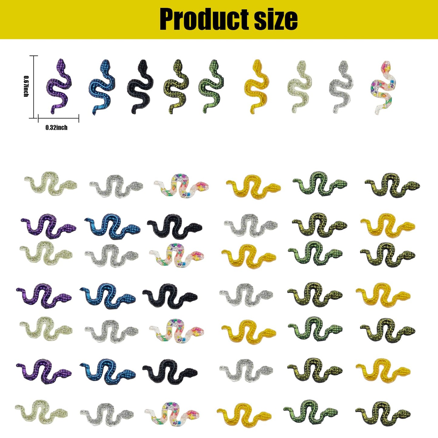 200Pcs Mini Snake Decor For Dollhouse Resin Tiny Snakes For Crafts Micro Miniature Snakes For Fairy Garden Dollhouse Micro Lands
