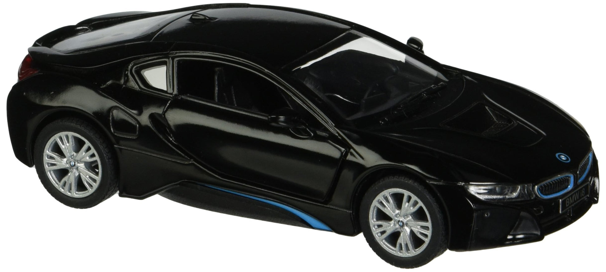 KiNSMART BMW i8 Black 5'' 1:36 Scale Die Cast Metal Model Toy Car w/Pullback Action