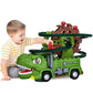 Tyyseis Dinosaur Toys for Kids,2 in 1 Dinosaur Truck Set wiht Nonstop Sliding Baby Dinos On Tracks,Auto Avoids Obstacles Toddler