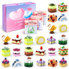 Uiseba Valentines Day Gifts For Kids Classroom/School,24Pcs Dessert Building Blocks And Valentines Cards,Toys For 3+ Years Old G