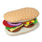 Melissa & Doug Wooden Slice & Stack Sandwich Counter - 56-Piece Pretend Food Set, Multi Color, Model 31650