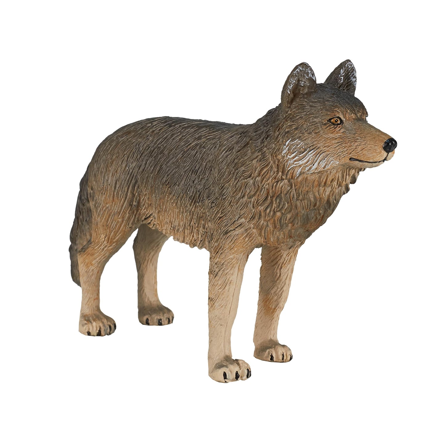 Mojo Timber Wolf Standing Realistic International Wildlife Hand Painted Toy Figurine