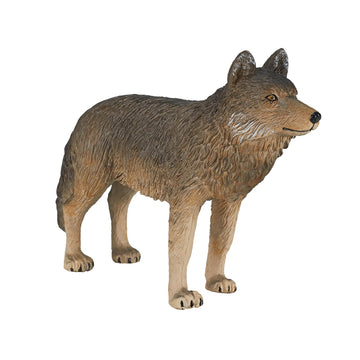 Mojo Timber Wolf Standing Realistic International Wildlife Hand Painted Toy Figurine