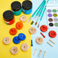 36 Pack Wooden Wheels Toys Wooden Wheels for Crafts Toys Wooden Craft Wheels Wooden Mini Wheels with Axle Pegs for Crafts DIY To