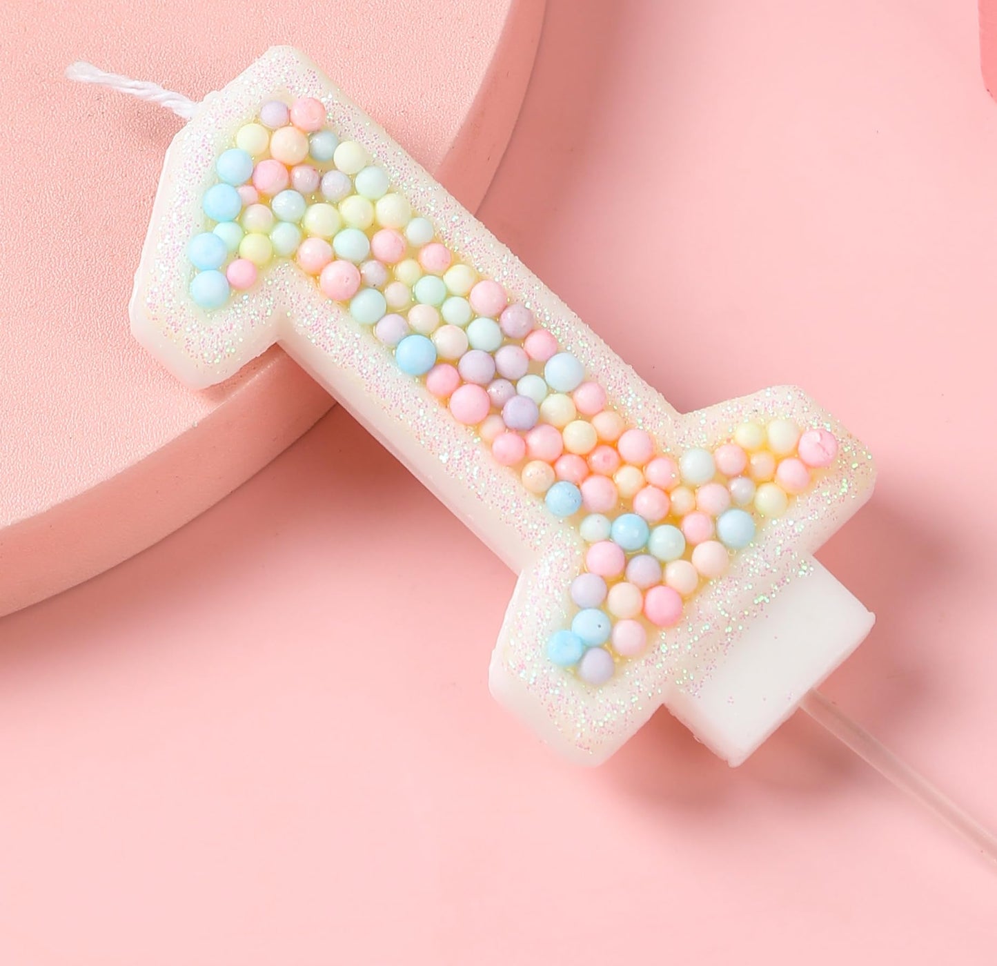 EAKE 10th Birthday Candle - Macaron Glitter Pastel Number 10, Multicolor Wax Decoration for Cake, Ideal for Girls' Birthday & Anniversary Parties