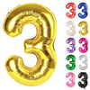 Gold Number 3 Balloon 40 Inch, 3 Balloon Number, 3Rd Birthday Decorations, Gold Party Supplies For Boys Girls