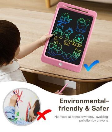 Beydoa Lcd Writing Tablet For Kids, 12 Inch Colorful Doodle Board, Drawing Tablet Writing Board, Toddler Learning Toys For 3 4 5