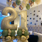 Biapian 40 Inch Cream Number 21 Balloon, 21St Birthday Balloons, Big Digital 21 Or 12 Beige White Giant 21 Foil Balloon Helium F