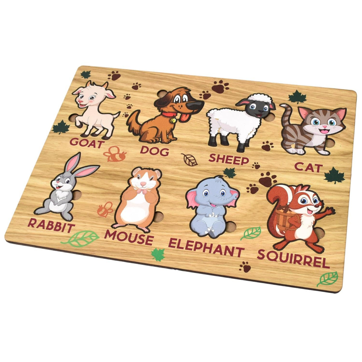Wooden Animal Puzzle Learning Educational Board (1 Set / 2820 Cm)