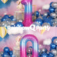 Rainbowq Party 10 Balloon Number 40 Inch For Boy Or Girl Big Starry 0-9 Foil Mylar Large 10 Number Balloons Happy 10Th Birthday