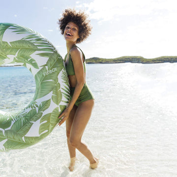 Funboy Giant Inflatable Tropical Tube Float, Donut Style Pool Float, Luxury Raft For Summer Pool Parties And Entertainment