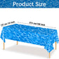 Kesfey 8 Packs Ocean Wave Tablecloth 54 X 108 Inch Water Print Plastic Table Cloths Waterproof Ocean Party Table Covers With Sea