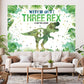 Hilioens Dinosaur Birthday Backdrop, 7'×5', Green Polyester, Model BK-068-WD, 3rd Birthday Party Decorations