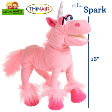 Living Puppets 16-Inch Pink Unicorn Hand Puppet - Fine European Design, Ultra-Soft And Cuddly, Promotes Child Development, Safet