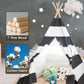 Teepee Tent For Kids, Xiaowantong Kids Teepee Tent With Lights, Carry Bag, Natural Cotton Canvas Toddler Play Tent Indoor, Washable Foldable Teepee Tent For Girls & Boys Outdoor (Stripe Black)