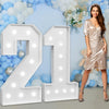 imprsv Marquee Numbers 4ft Light Up Number 21 Birthday Decorations - Cardboard, Age 21, Party Decor for Women and Men