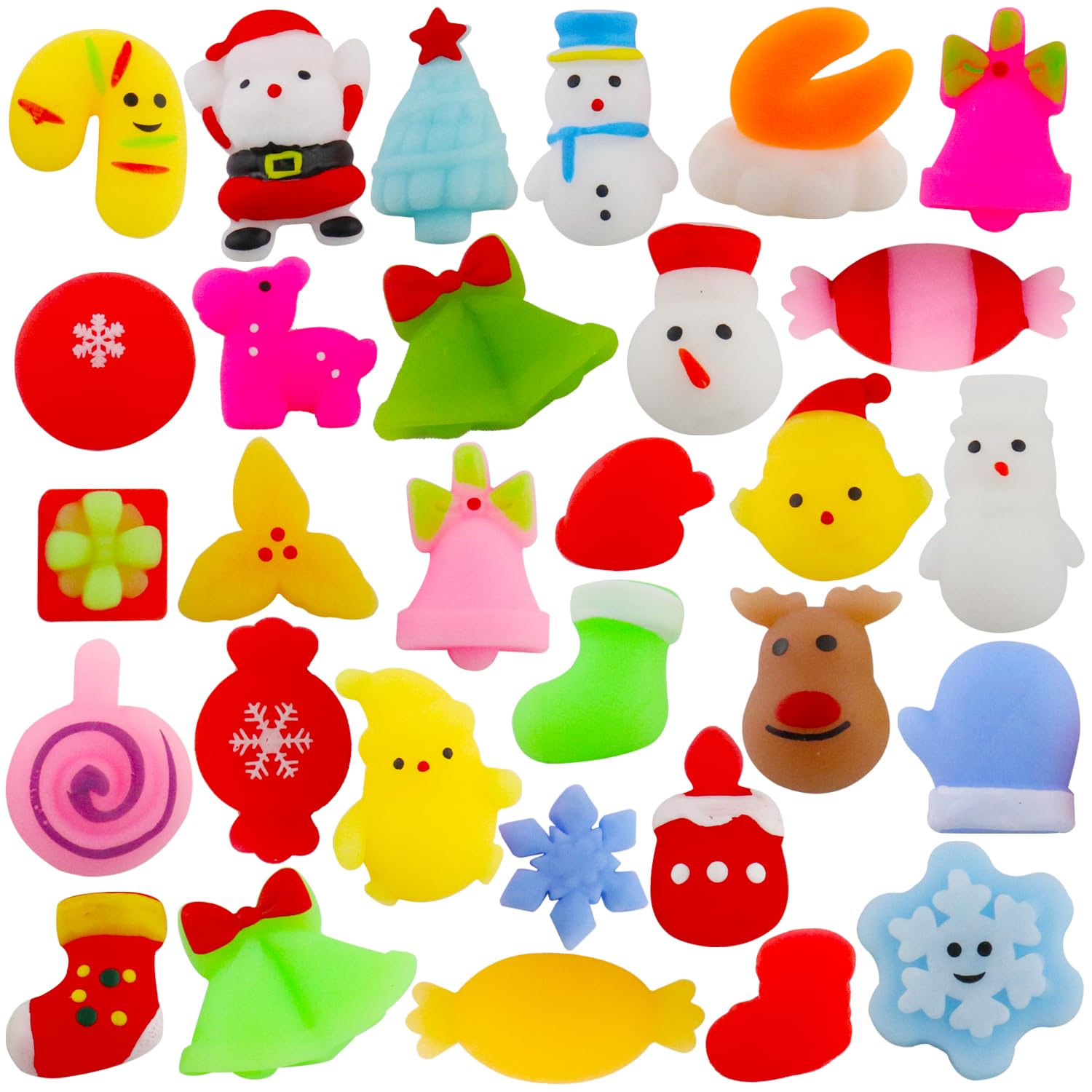 NANEEZOO Squishy Toys  Random 30 Pack Mini Squishy Mochi  Party Favors for Kids 4-8 8-12  Stress Relief Toys for Boys Girls Goodie Bags Xmas Gifts Classroom Prizes (30 Pack)