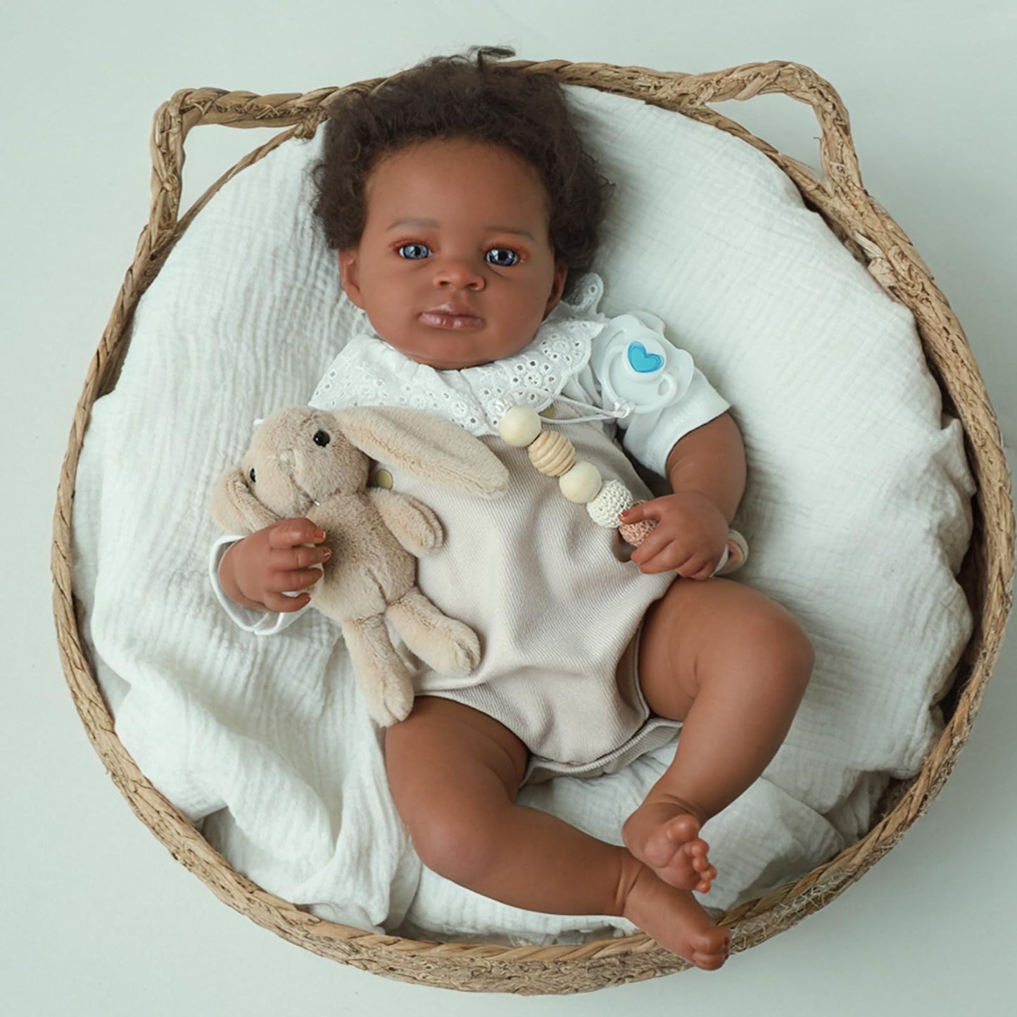 Wooroy Lifelike Reborn Baby Dolls Black - 20-Inch Realistic African American Newborn Baby Doll, Real Life Baby Dolls,Silicone Ba