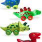 3 Bees and Me Dinosaur Car Toys for Toddlers | Dinosaurs with Wheels 4-in-1 Pack, Fun Party Toy, Play Set for Kids | Birthday Gi