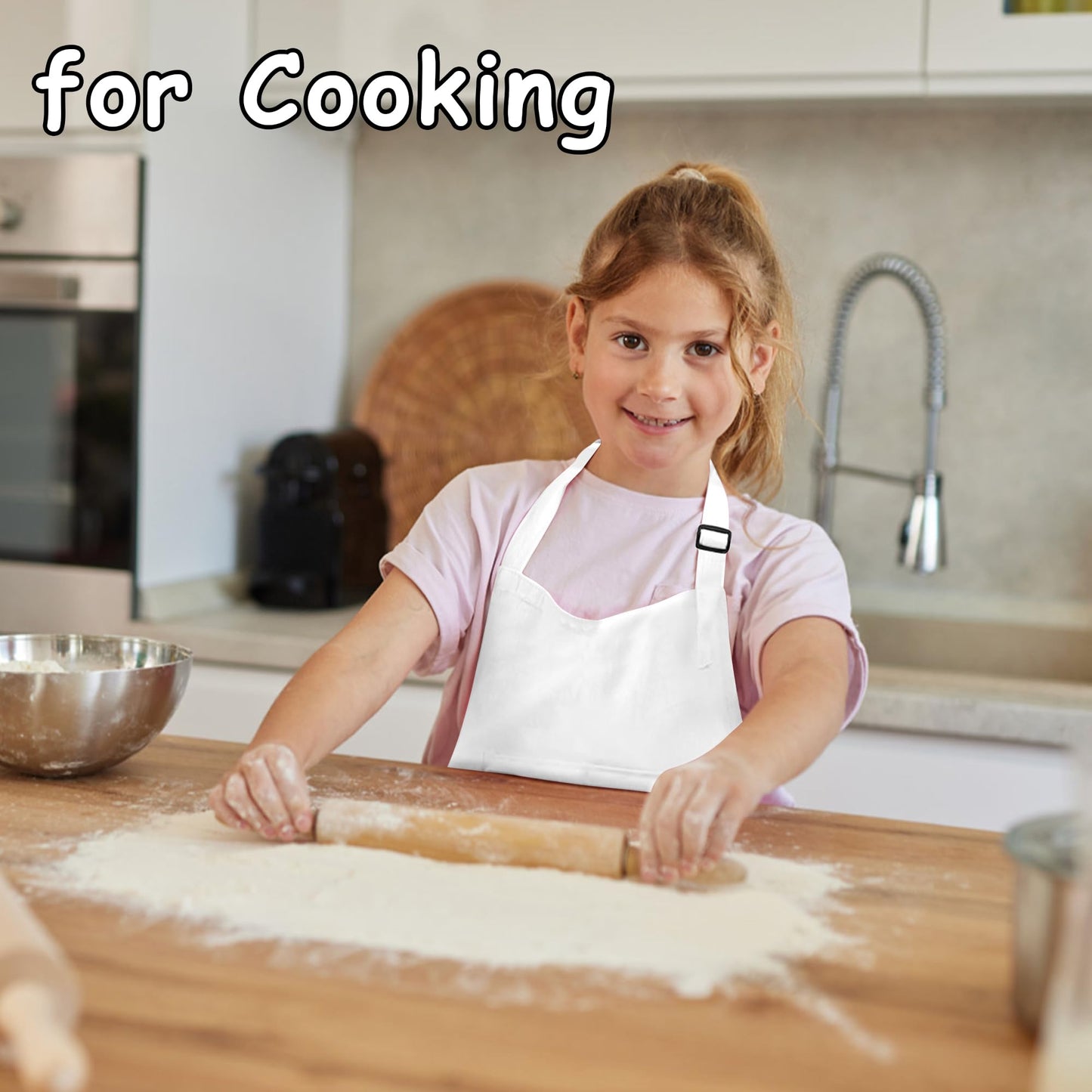 Meogety 2Pcs Kids Aprons Children Artists Aprons With Pockets Adjustable Chef Aprons For Cooking Kitchen Backing Painting