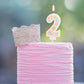 EAKE Number 2 Birthday Candle 3D Macaron Glitter 2 Candle Birthday Girl Women Sweet Theme 2nd Birthday Wedding Anniversary Party