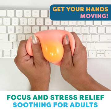 Power Your Fun Mini Stress Balls - 3pk Color Changing Fidget Toys for Adults & Kids - Calming Squeeze Balls in Green, Orange, Blue