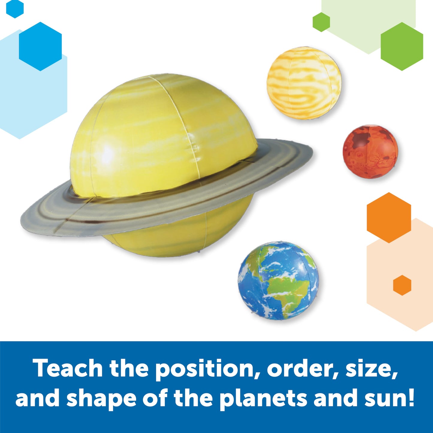 Learning Resources Giant Inflatable Solar System Model - Multicolor Plastic Classroom Tool, Grades K+ (Model LER2434)