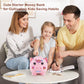 Piggy Bank Girls, Unbreakable Piggy Banks Large Money Coin Bank For Kids With Diy Stickers, For Birthday, Easter, Baby Shower, Pink