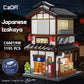CaDA Japanese Style Yakitori Izakaya House Building Set, 1195PCS, Medium, C66019W, Modular Brick Kit with Lights for Adults