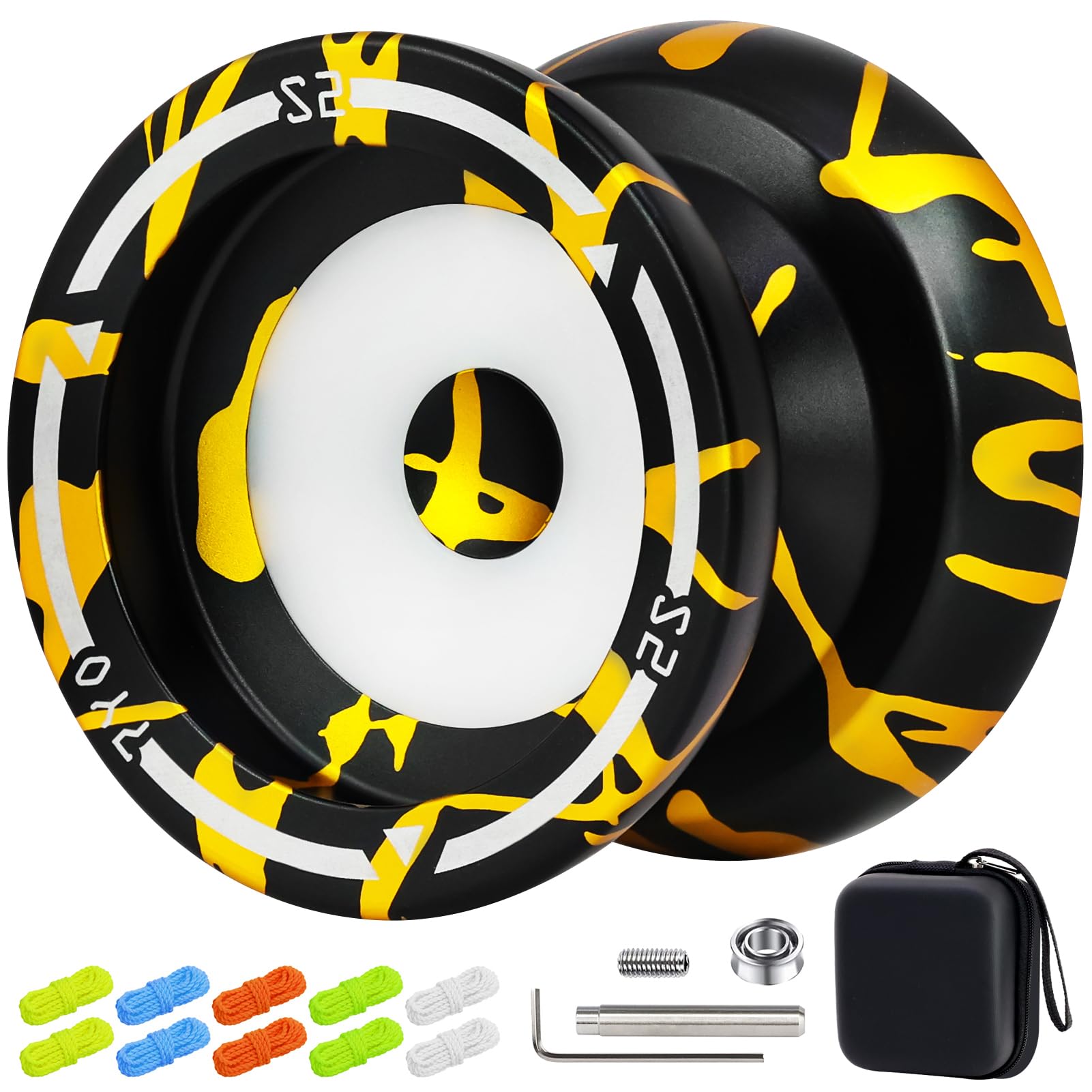 7Yo S2 Dual Purpose Responsive Yoyo Professional Tricks Yoyo For Adults, Finger Spin Yoyo Easy To Tug Return, Metal Alloy Yoyo F