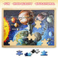 Gamie 48-Piece Wooden Space Puzzle For Kids With Storage Tray, Wood Solar System Puzzle For Boys And Girls, Educational Learning Toys, Best Stem Activities For Children