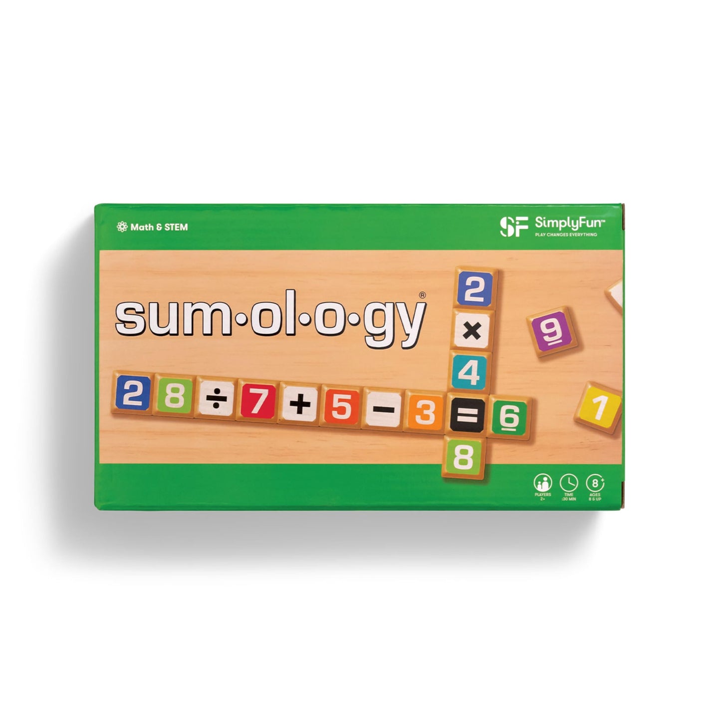 SimplyFun Sumology Math Game - Fun Math for Kids 8-12 - Practice Addition, Subtraction, Multiplication, Division - 2+ Players - Wood