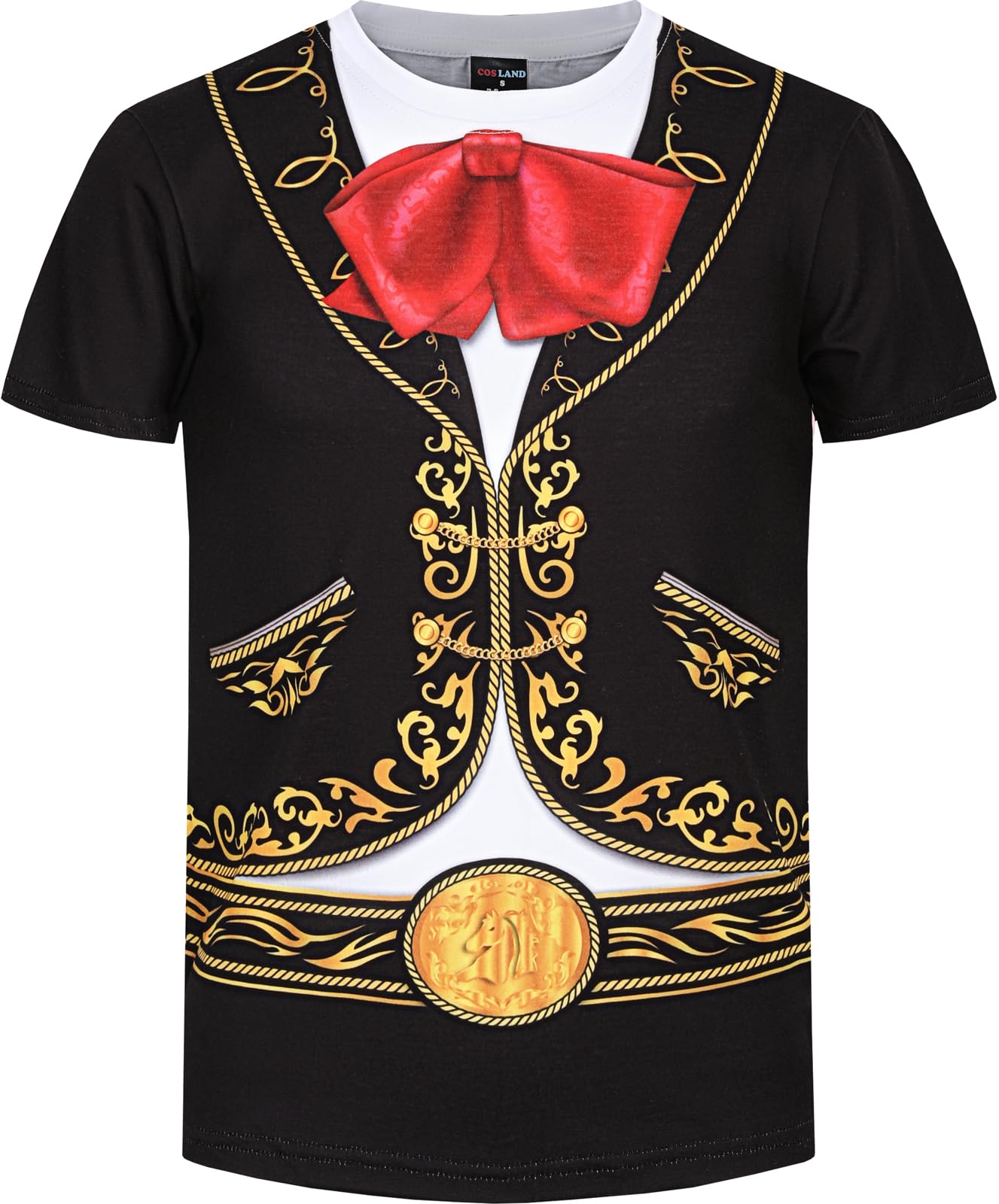 Cosland Mariachi Costume For Boy Kids Halloween Shirt, Black, Medium