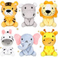 6 Pcs Mini Stuffed Forest Animals Jungle Bulk Plush Animal Toys 4 Inch Cute Plush Elephant Lion Giraffe For Baby Shower Christmas Birthday Gift Stuffer Toy Themed Party Decoration(Lovely)