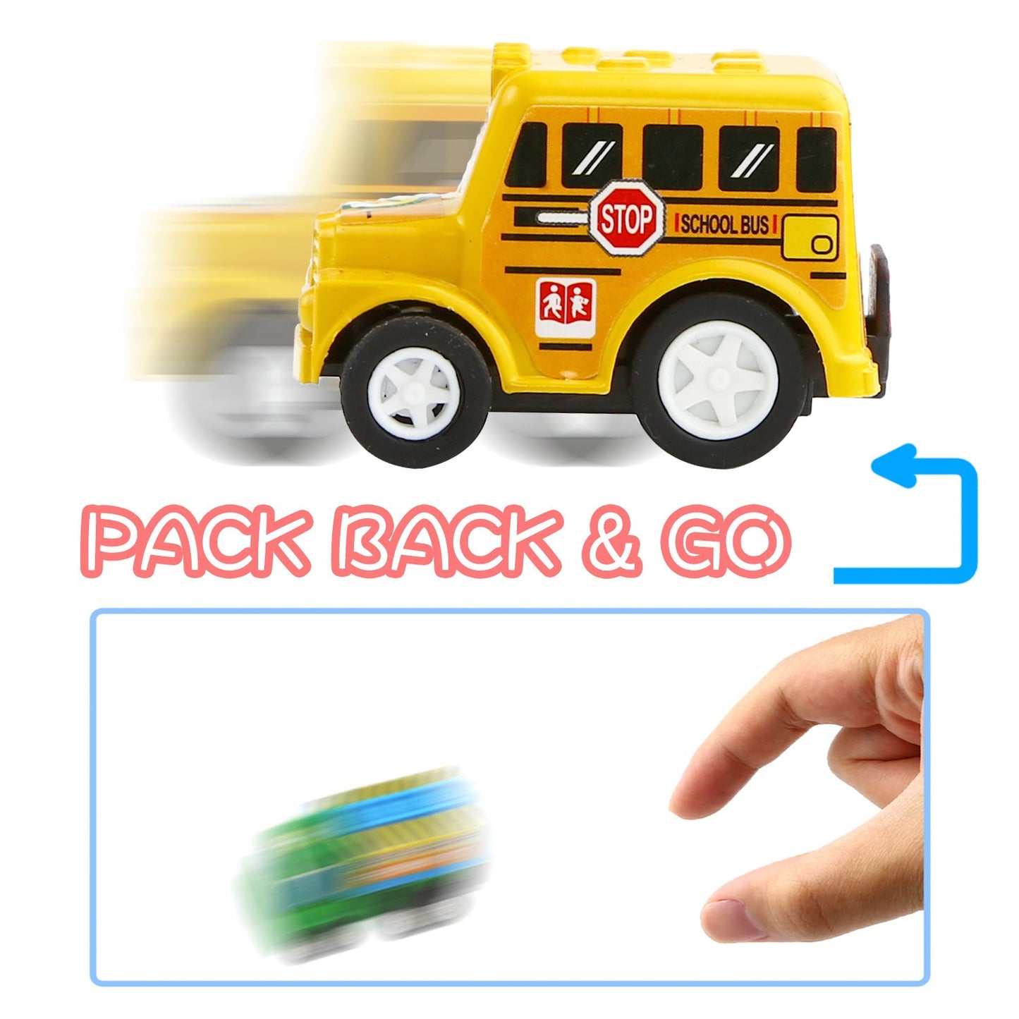 Funcorn Toys Pull Back Car, 12 Pack Assorted Mini Plastic Vehicle Set, Pull Back Truck and Car Toys for Boys Kids Toddler Party