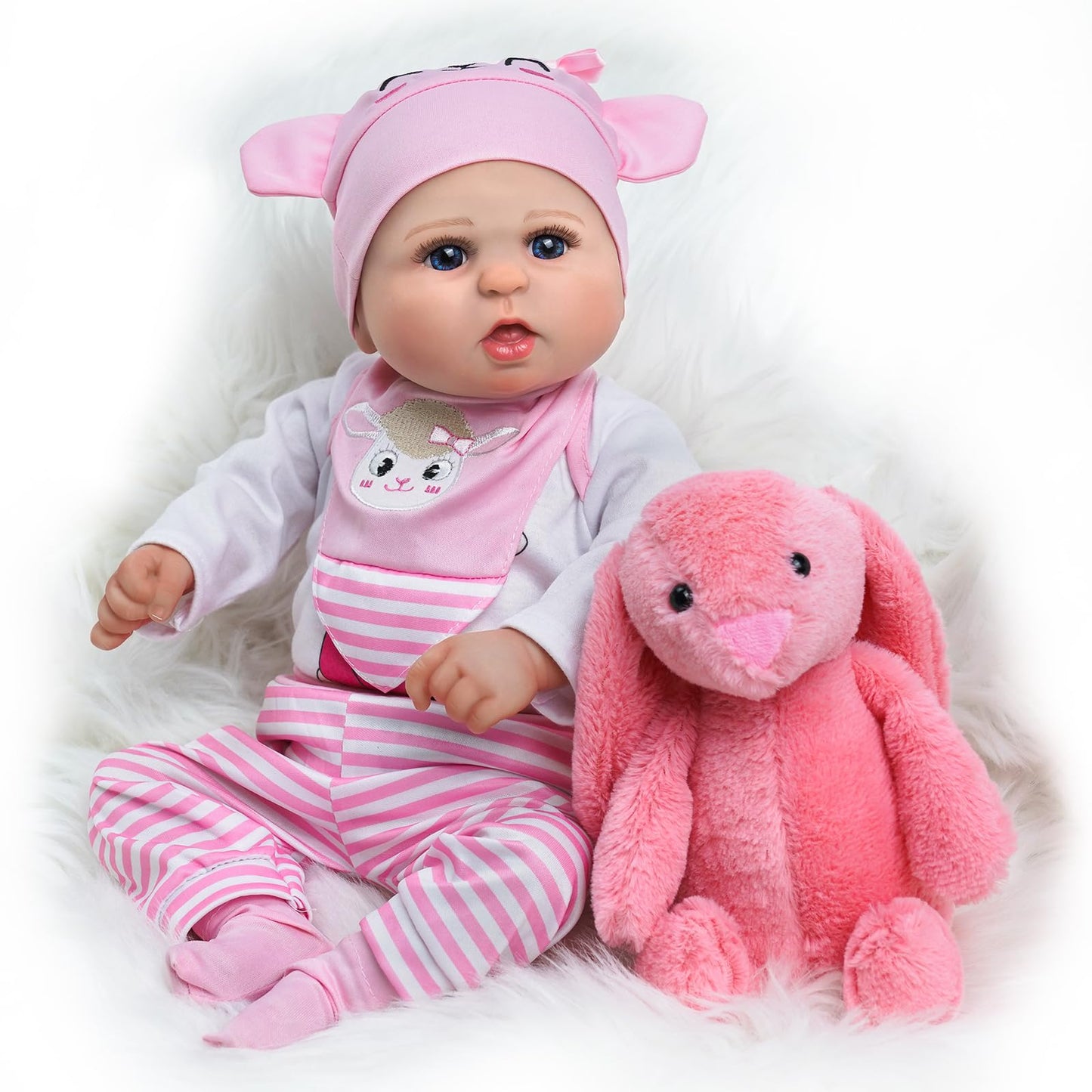 Babeside Reborn Baby Dolls, 20 Inch Handmade Real Life Baby Dolls Girl With 8 Pcs Reborn Baby Doll Clothes With Bassinet For Baby Doll, Baby Doll Clothes Outfit Accessories Fit Newborn Baby Doll Girl