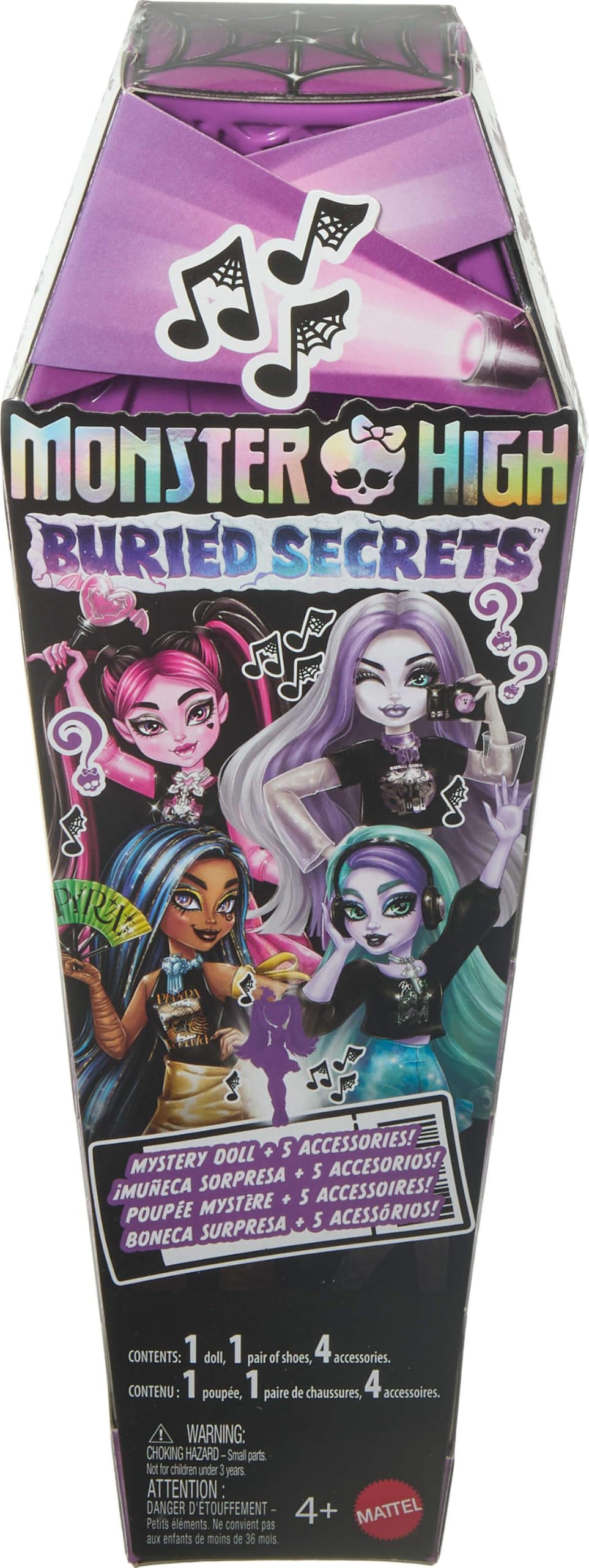 Monster High Buried Secrets Dolls and Accessories, Concert Lurks Theme with Mystery Doll and 5 Unboxing Surprises (Characters Ma