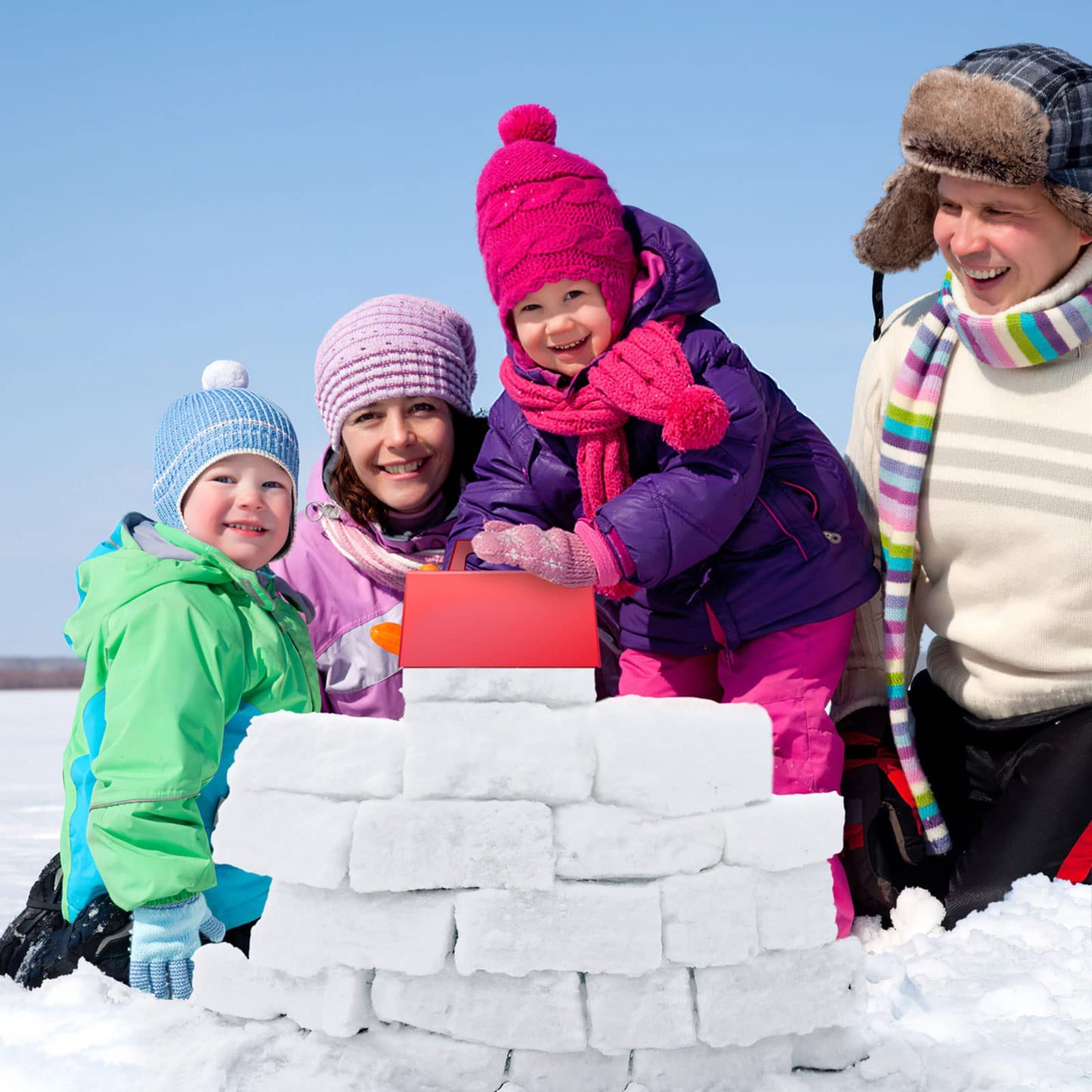 Snow Fort Building Block - Beach Sand Toys for Kids, Sand Castle Mold Kit, Winter Summer Outdoor Fun Toys for Boys Girls Toddler