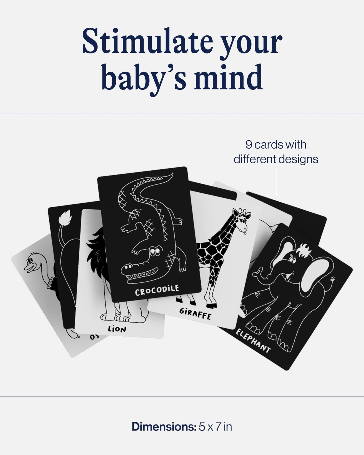 Lalo Art Cards - High Contrast Baby Cards, Black and White Baby Cards, Printed with Soy-Based Ink, Set of 9 High Contrast Cards,