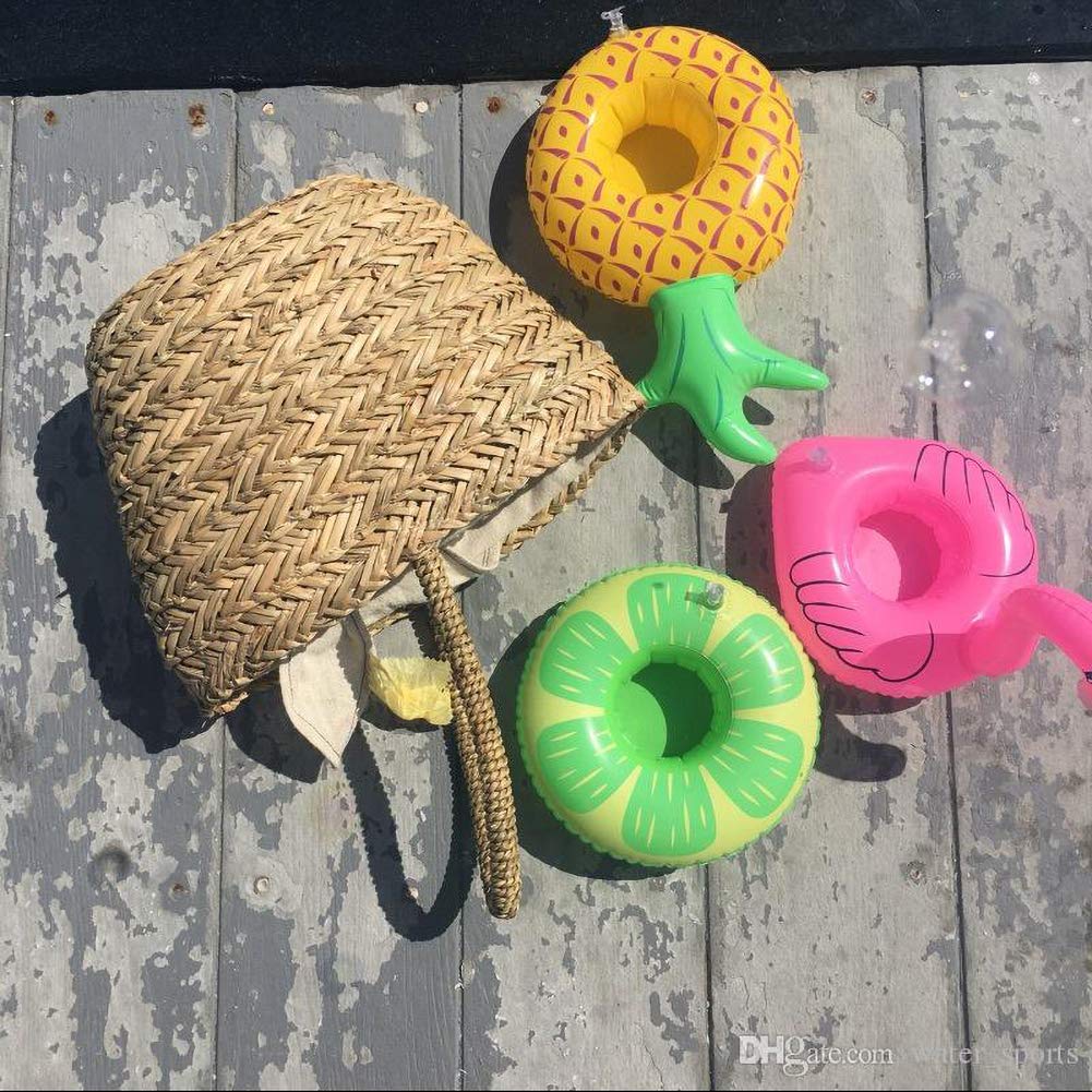 Inflatable Drink Holder 3 Pack Pineapple Drink Pool Floats Cup Holders For Summer Pool Party, Variety Shape To Choose