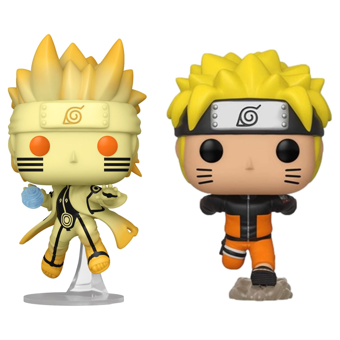 Funko Pop! Animation: Naruto Shippuden - Naruto Uzumaki In Kurama Link Mode Special Edition Multicolor Exclusive #1469 & Naruto Running #727 Vinyl Figures Bundle