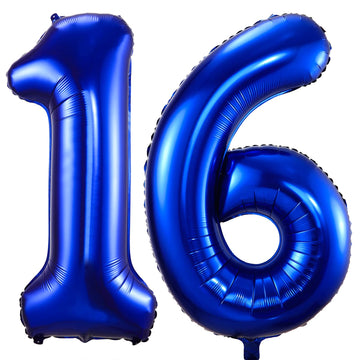 Navy Blue 16 Balloon Numbers,40 Inch Dark Blue 16 Or 61 Birthday Balloons Large Foil Mylar Balloons Number 16 For Birthday Party Anniversary Decorations